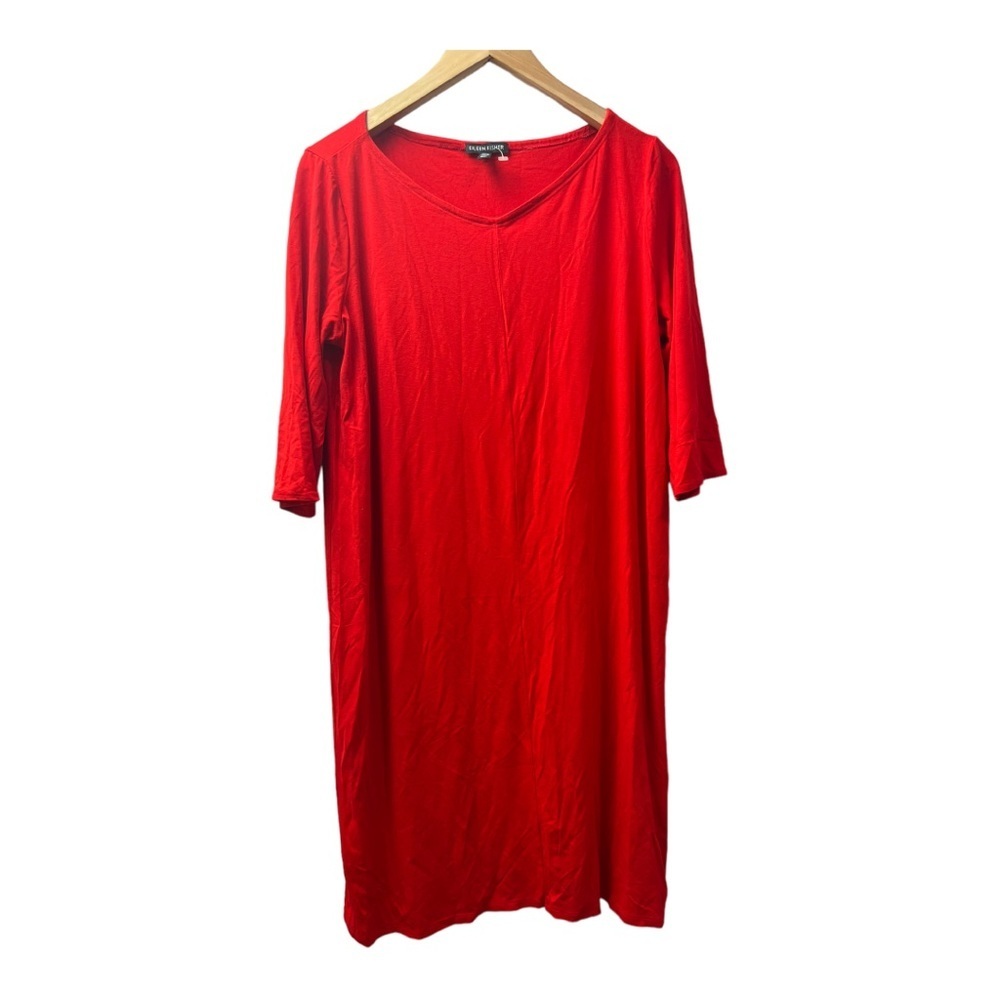 EILEEN FISHER midi dress size M red